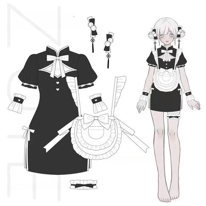 cosplay dress maid black