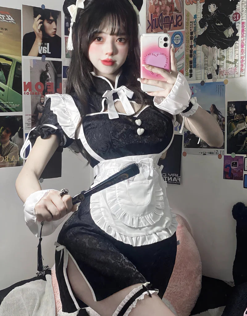 cosplay dress maid black