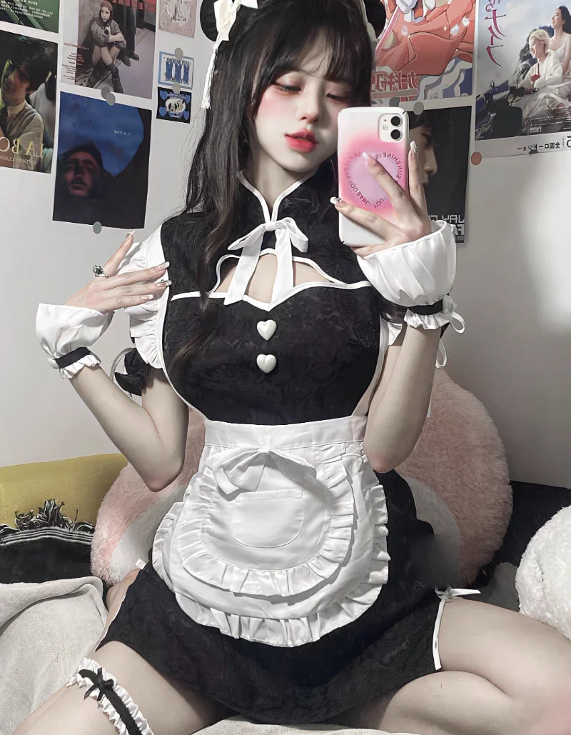 cosplay dress maid black