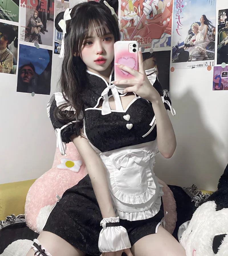 cosplay dress maid black