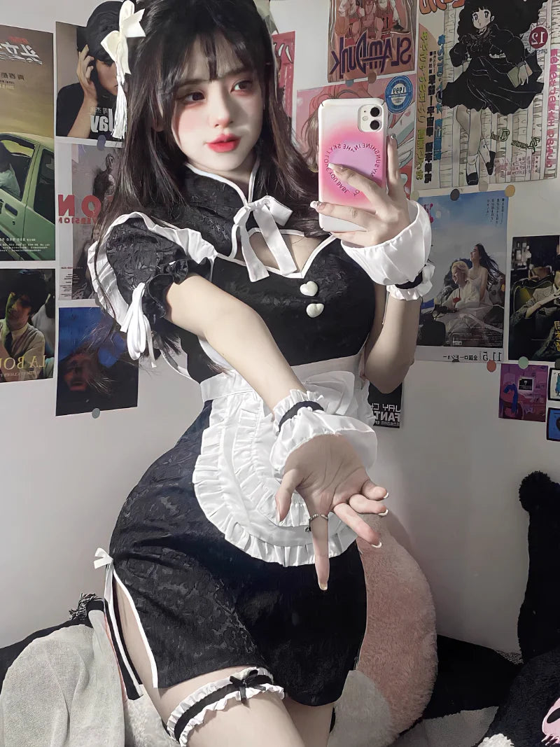 cosplay dress maid black